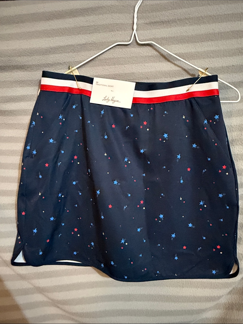 Lady Hagen Navy Mini Skirt with Red, White & Blue Waistband